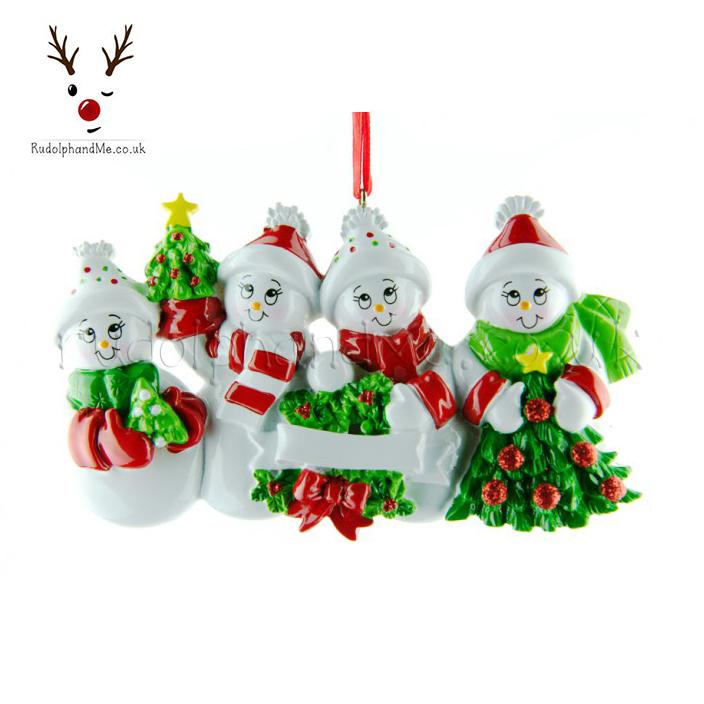Snow Family-4 – Personalised Christmas Tree Ornament