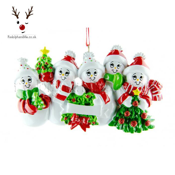 Snow Family-5 – Personalised Christmas Tree Ornament