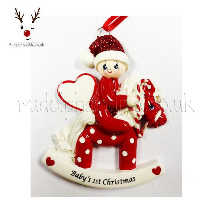 Rocking Pony Red – Personalised Christmas Tree Ornament