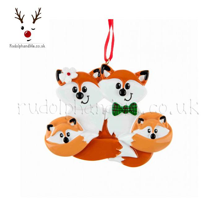 Fox Family/ 4 – Personalised Christmas Tree Ornament