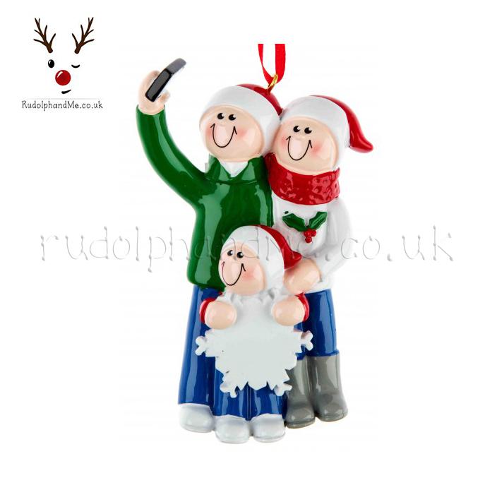 Selfie Family/ 3 – Personalised Christmas Tree Ornament