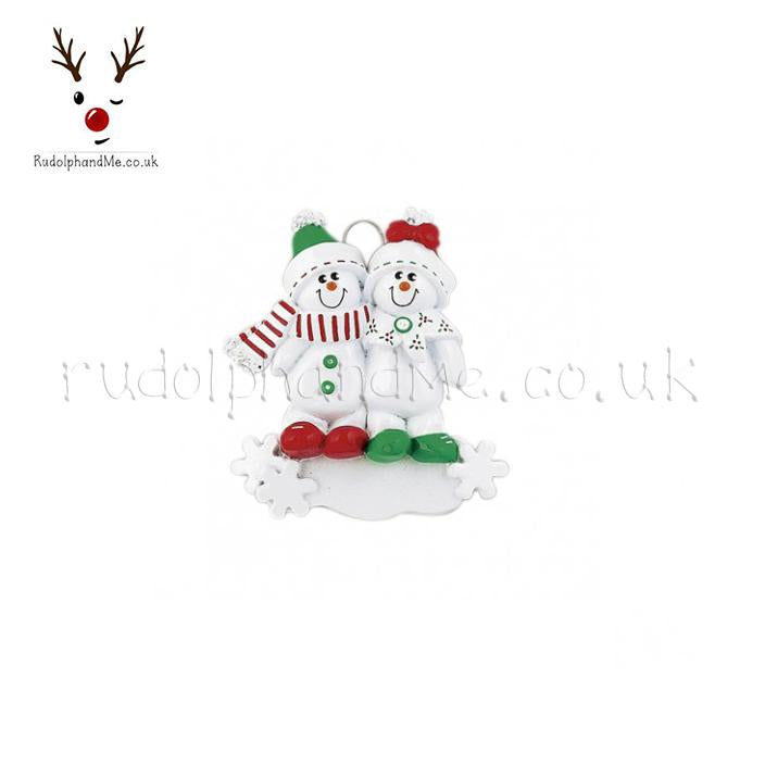 Snowman Sled- 2 – Personalised Christmas Tree Ornament