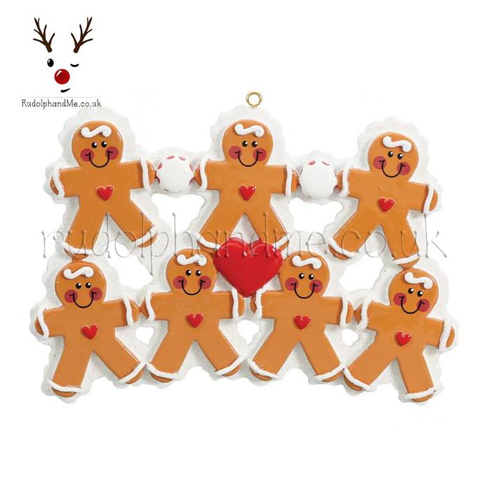 Gingerbread Family- 7 – Personalised Christmas Tree Ornament