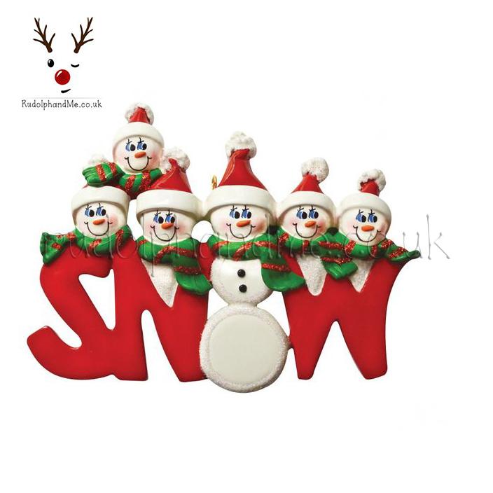 "Snow" Family - 6 – Personalised Christmas Tree Ornament