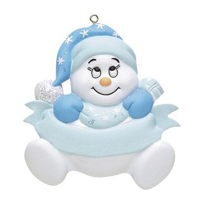 Snowbaby Blue -NO Words – Personalised Christmas Tree Ornament