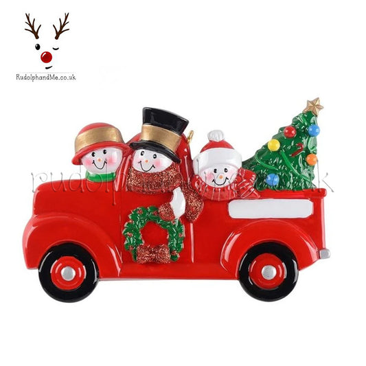 Tree Truck Family 3 – Personalised Christmas Tree Ornament