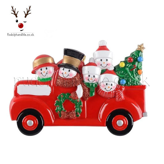 Tree Truck Family 5 – Personalised Christmas Tree Ornament