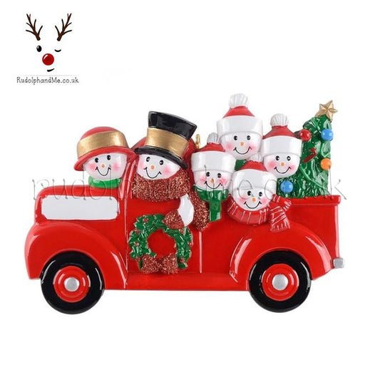 Tree Truck Family 6 – Personalised Christmas Tree Ornament