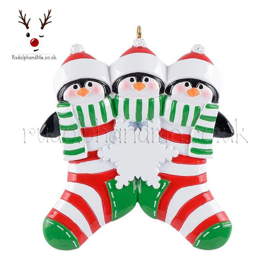 Penguin Stockings 3 – Personalised Christmas Tree Ornament