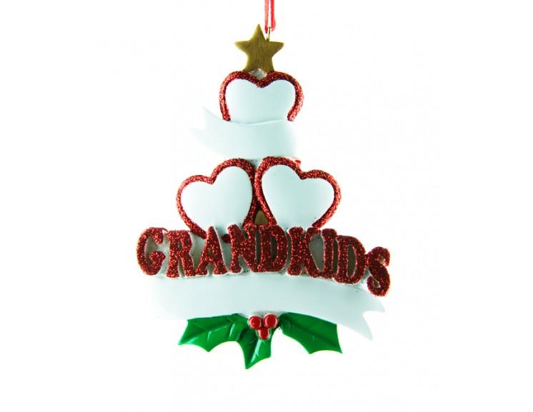 Grandkid Hearts - 3 – Personalised Christmas Tree Ornament