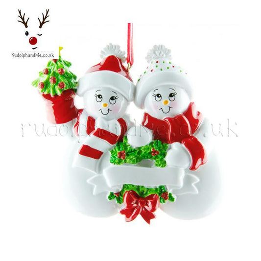 Snow Family-2 – Personalised Christmas Tree Ornament