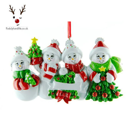 Snow Family-4 – Personalised Christmas Tree Ornament