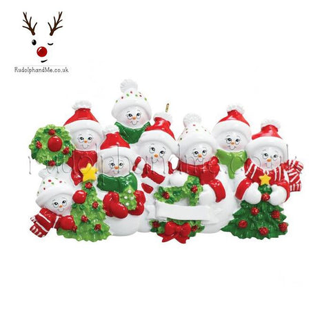 Snow Family Of Eight- A Personalised Christmas Gift from Rudolphandme.co.uk