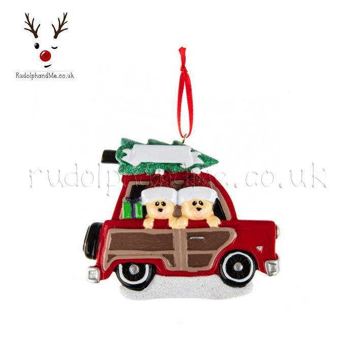 Woody Wagon Family-2 – Personalised Christmas Tree Ornament