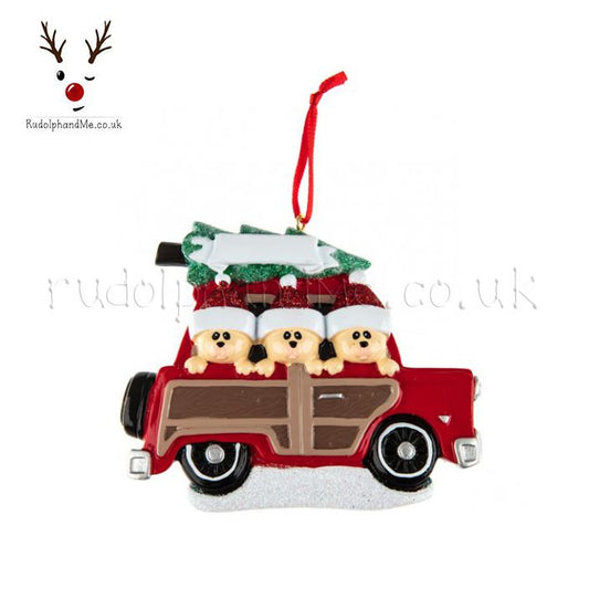 Woody Wagon Family-3 – Personalised Christmas Tree Ornament
