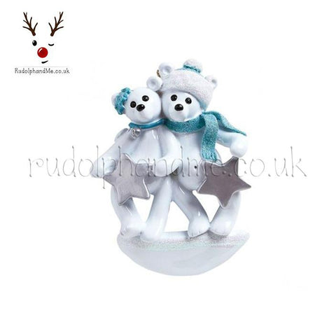 Polar Bear Family Of Two- A Personalised Christmas Gift from Rudolphandme.co.uk