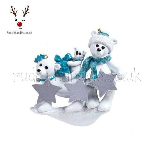 Polar Bear Family-3 – Personalised Christmas Tree Ornament