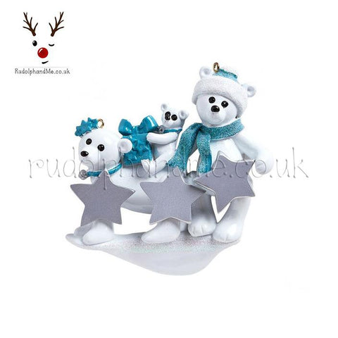 Polar Bear Family Of Three- A Personalised Christmas Gift from Rudolphandme.co.uk
