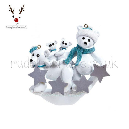 Polar Bear Family-4 – Personalised Christmas Tree Ornament