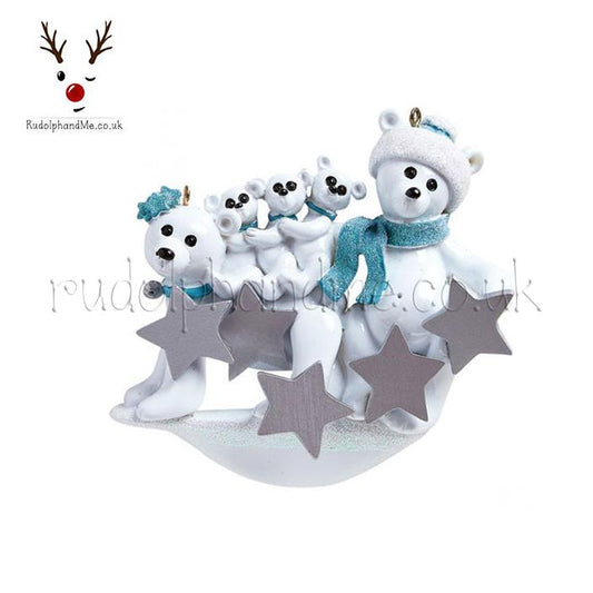 Polar Bear Family-5 – Personalised Christmas Tree Ornament
