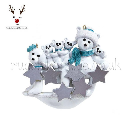Polar Bear Family-6 – Personalised Christmas Tree Ornament