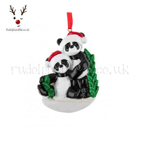 Two Pandas With Santa Hats- A Personalised Christmas Gift from Rudolphandme.co.uk