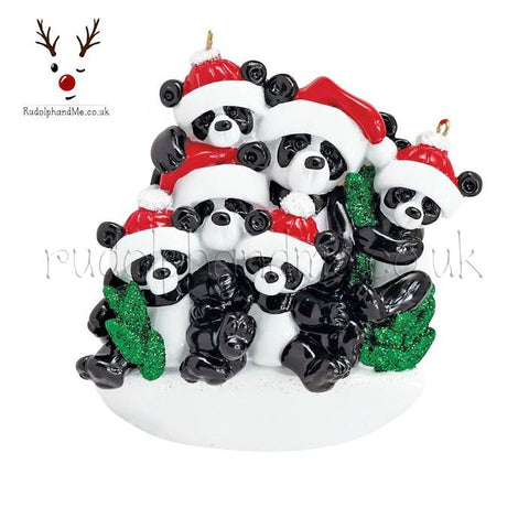 Bamboo Panda Family Of Six- A Personalised Christmas Gift from Rudolphandme.co.uk