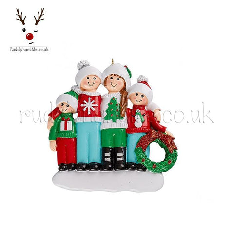 A Personalised Gift from Rudolphandme.co.uk for Ugly Sweater Family Of Four