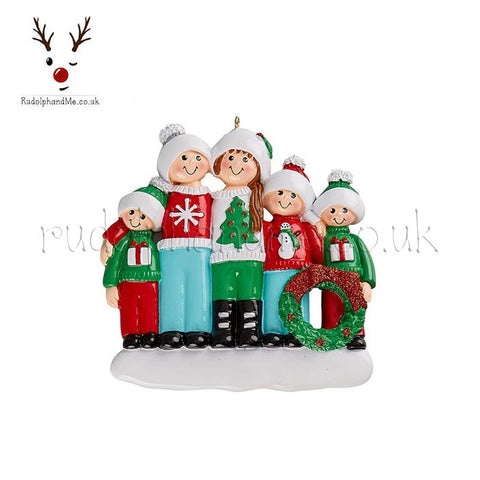 Ugly Sweater Family Of Five- A Personalised Christmas Gift from Rudolphandme.co.uk