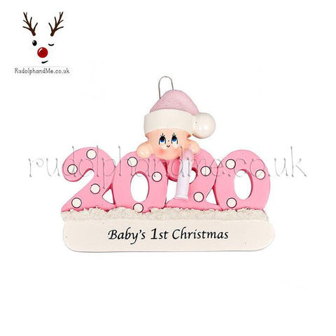 A Personalised Gift from Rudolphandme.co.uk for 2020 Baby Pink