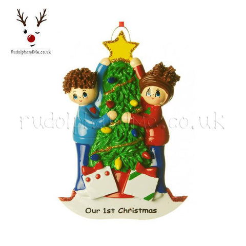 Couple First Christmas Tree- A Personalised Christmas Gift from Rudolphandme.co.uk