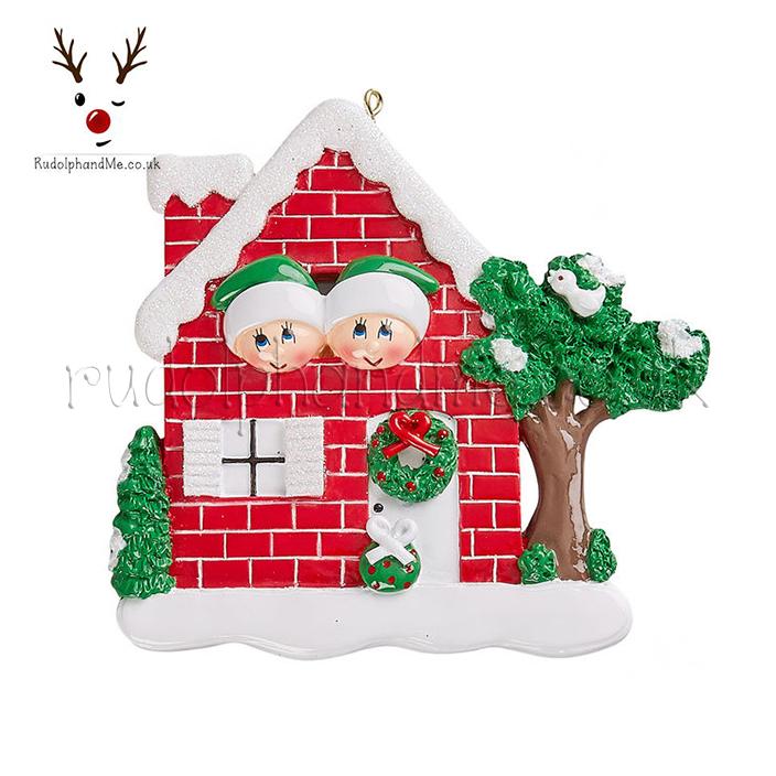 Red House Couple – Personalised Christmas Tree Ornament
