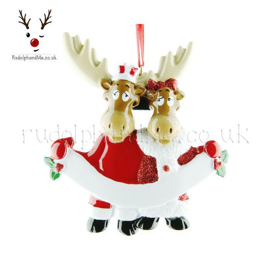 Moose Family-2 – Personalised Christmas Tree Ornament