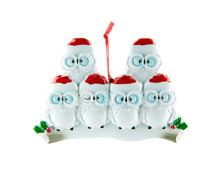 Wise Owls -6 – Personalised Christmas Tree Ornament