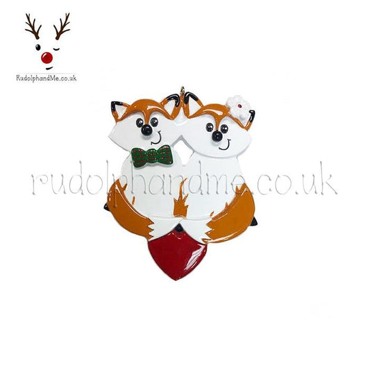 Fox Couple – Personalised Christmas Tree Ornament