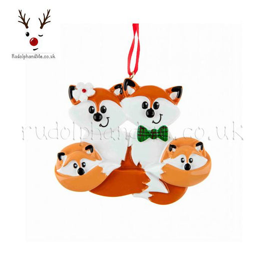 Fox Family/ 4 – Personalised Christmas Tree Ornament