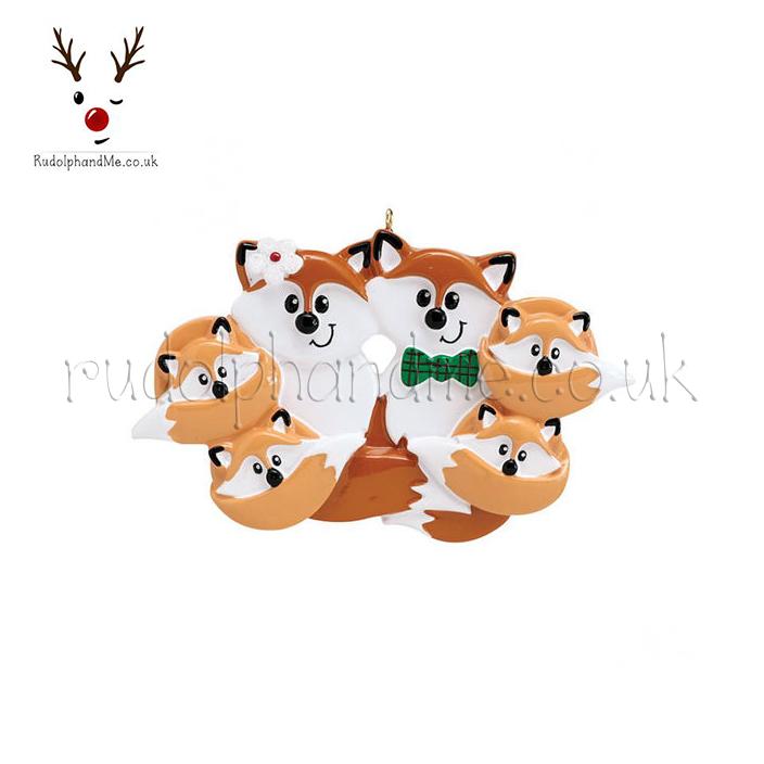 Fox Family/ 6 – Personalised Christmas Tree Ornament