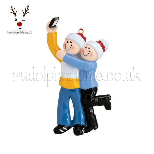 Selfie Couple – Personalised Christmas Tree Ornament