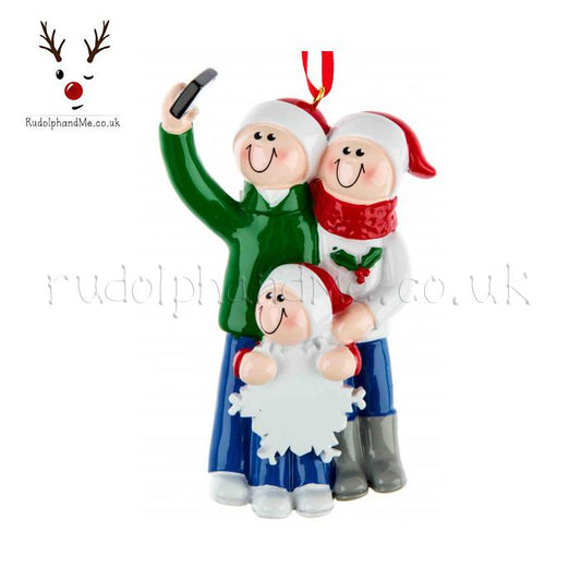 Selfie Family/ 3 – Personalised Christmas Tree Ornament