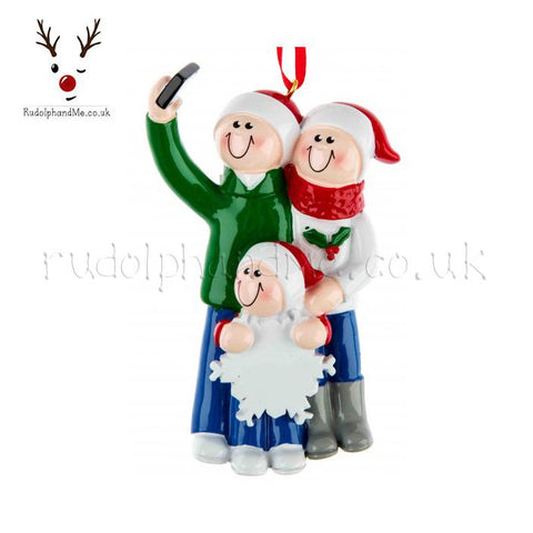 A Personalised Gift from Rudolphandme.co.uk for Parents And One Child Selfie