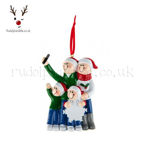 Parents And Two Children Selfie- A Personalised Christmas Gift from Rudolphandme.co.uk