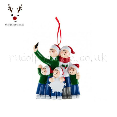 A Personalised Gift from Rudolphandme.co.uk for Parents And Three Children Selfie