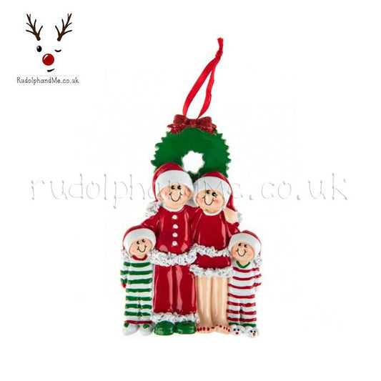 Christmas Eve Family/ 4 – Personalised Christmas Tree Ornament