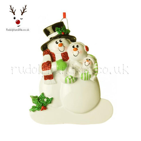 Snow People Couple And Baby- A Personalised Christmas Gift from Rudolphandme.co.uk