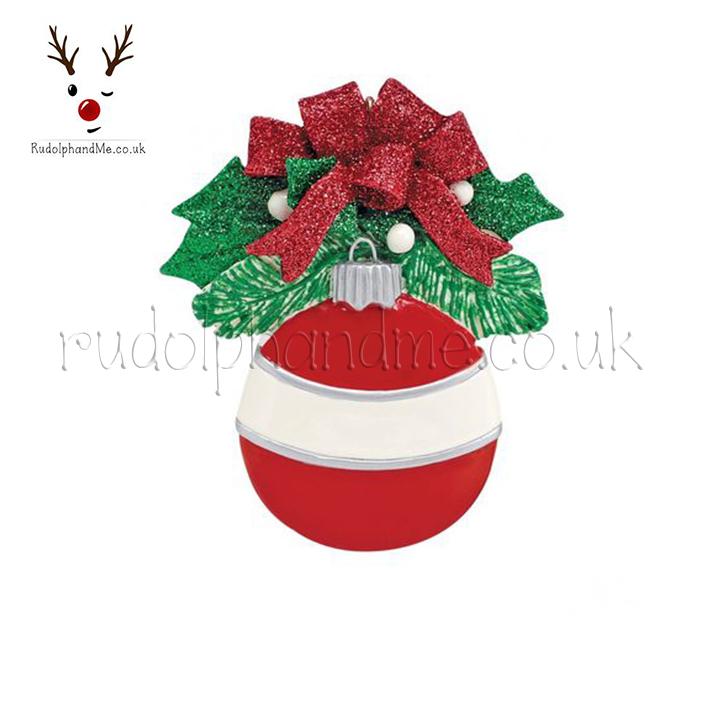 Red Round Ornament – Personalised Christmas Tree Ornament
