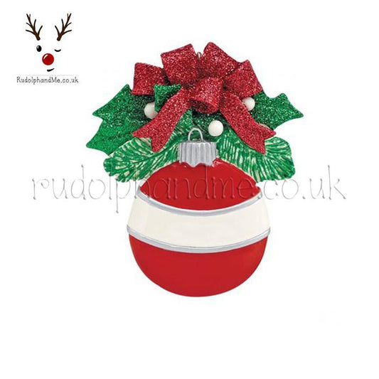 Red Round Ornament – Personalised Christmas Tree Ornament