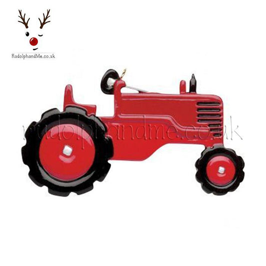 Tractor Red – Personalised Christmas Tree Ornament