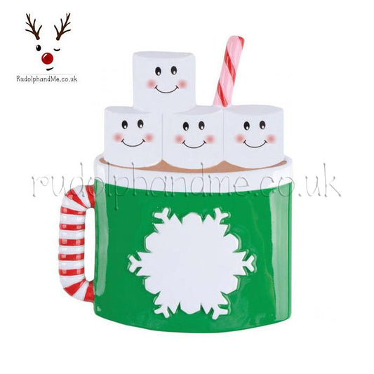 Marshmallow Mug Family- 4 – Personalised Christmas Tree Ornament