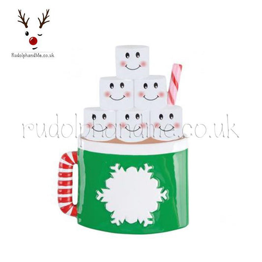 Marshmallow Mug Family- 6 – Personalised Christmas Tree Ornament