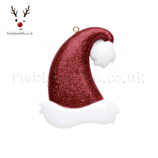 Glitter Santa Hat – Personalised Christmas Tree Ornament
